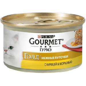 Консервы паштет для кошек нежные Gourmet Gold биточки с курицей и морковью Консервы паштет для кошек нежные Gourmet Gold биточки с курицей и морковью