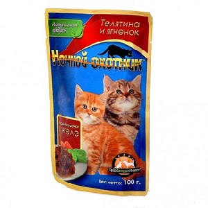 Кусочки в желе для котят с телятиной и ягненком