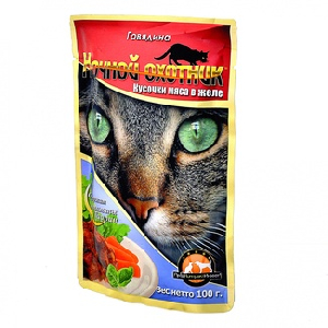 Кусочки в желе для кошек с говядиной Кусочки в желе для кошек с говядиной