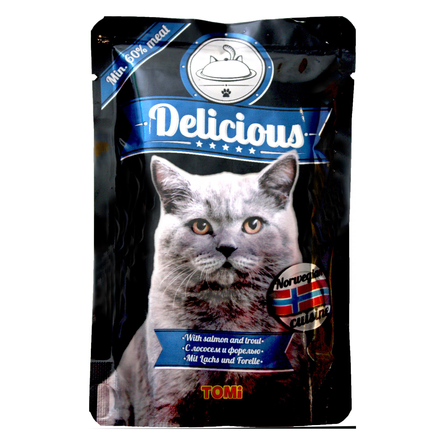 ToMi Delicious «Норвежская кухня» консервы для кошек (с лососем и форелью) ToMi Delicious «Норвежская кухня» консервы для кошек (с лососем и форелью)