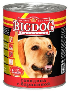 Консервы для собак "BIG DOG" говядина с бараниной Консервы для собак "BIG DOG" говядина с бараниной