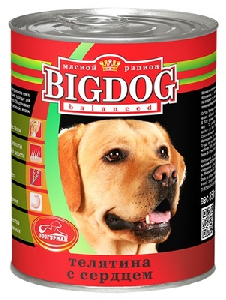 Консервы для собак BIG DOG телятина с сердцем Консервы для собак BIG DOG телятина с сердцем