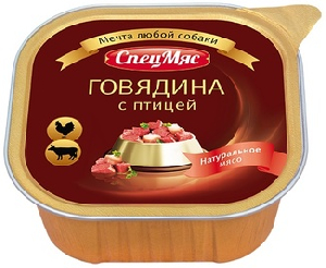 Консервы для собак "СпецМяс" говядина с птицей