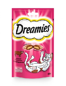 Лакомство для кошек Dreamies лакомые подушечки с говядиной Лакомство для кошек Dreamies лакомые подушечки с говядиной