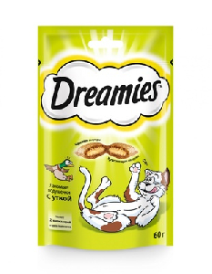 Лакомство для кошек Dreamies лакомые подушечки с уткой Лакомство для кошек Dreamies лакомые подушечки с уткой