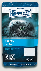 Happy cat подушечки лосось для кошек