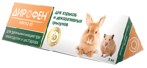 Дирофен от глистов для грызунов: паста (тыквенное масло) Дирофен от глистов для грызунов: паста (тыквенное масло)