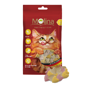 Молина Лакомства для кошек Сердечки MIX, 35 г Молина Лакомства для кошек Сердечки MIX, 35 г