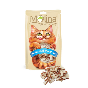 Лакомство для кошек Molina Куриный сэндвич 80г Лакомство для кошек Molina Куриный сэндвич 80г