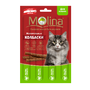Жевательные колбаски для кошек Индейка и ягненок, 20г (4 шт.5 г)