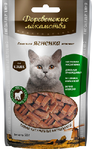 Деревенские Лакомства «Традиционные» нежные ломтики ягненка для кошек Деревенские Лакомства «Традиционные» нежные ломтики ягненка для кошек