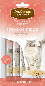Деревенские Лакомства Нежное пюре из лосося для кошек Деревенские Лакомства Нежное пюре из лосося для кошек