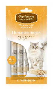 Деревенские Лакомства Нежное пюре из курицы для кошек