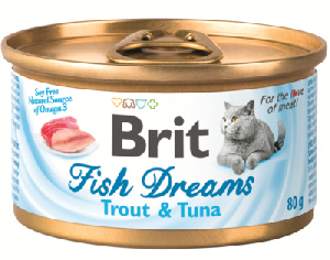 Brit консервы с форелью и тунцом для кошек, Fish Dreams Trout & Tuna Brit консервы с форелью и тунцом для кошек, Fish Dreams Trout & Tuna