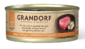 Влажный корм для кошек Grandorf Филе тунца с куриной грудкой Влажный корм для кошек Grandorf Филе тунца с куриной грудкой