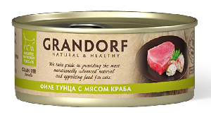 Влажный корм для кошек Grandorf Филе тунца с мясом краба Влажный корм для кошек Grandorf Филе тунца с мясом краба