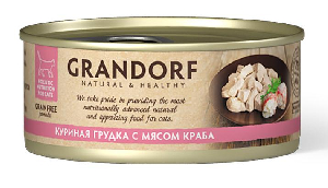 Влажный корм для кошек Grandorf Куриная грудка с мясом краба
