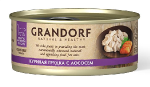 Влажный корм для кошек Grandorf Куриная грудка с лососем