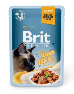 Brit паучи Premium для кошек: кусочки в соусе тунца из филе
