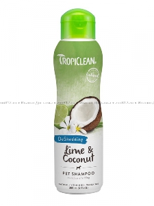 Tropiclean «Лайм и Кокос» шампунь во время линьки для животных Tropiclean «Лайм и Кокос» шампунь во время линьки для животных